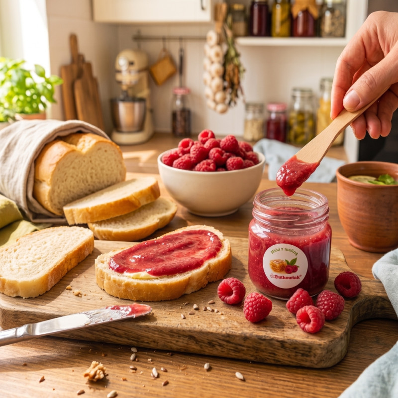 Honey with raspberry 125g|Dutkowiak
